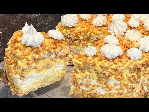 Видео: Торт «ВОЗДУШНЫЙ ПОЦЕЛУЙ» - нежнейшее безе, швейцарская меренга и арахис в карамели! Гурманы оценят!