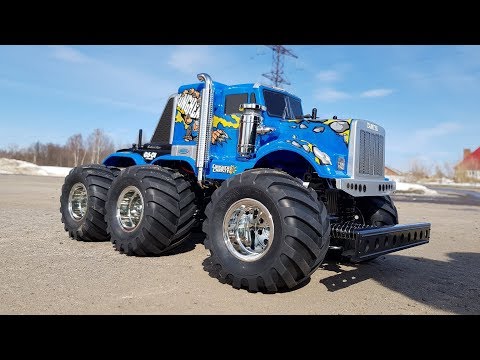Видео: Тест-драйв бешеного ЗВЕРЯ 6x6 ... Tamiya Konghead