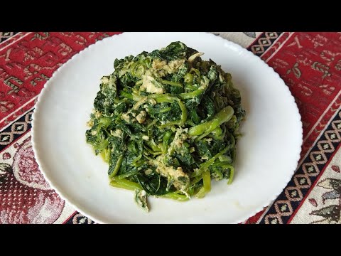 Видео: տապակած սպանախ հեշտ տարբերակով՝ առանց մի կաթիլ ջրի|шпинат без капли воды|stew spinach without water