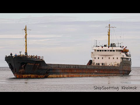 Видео: Сухогруз «Профессор Керичев», порт Холмск