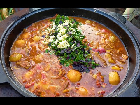 Видео: Я В ВОСТОРГЕ ОТ ЭТОГО БЛЮДА!!!!!Шикарное грузинское блюдо ХОРЦИАНИ!!!!! #картошкасмясом