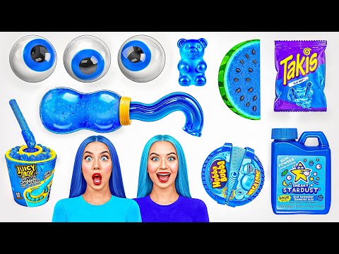 Видео: Челлендж с Синей Едой | Съедобная Битва от Jelly DO Challenge