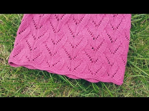 Видео: Узор "Ажурная волна" спицами. МК