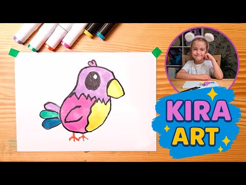 Видео: Как нарисовать ПОПУГАЯ! | Как нарисовать птичку