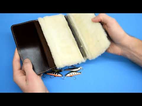 Видео: Кожанный кошелек  для воблеров ручной работы японского мастера