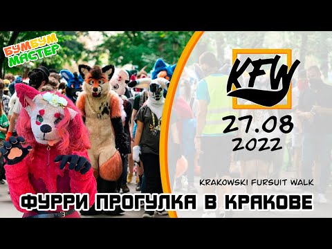 Видео: ФУРРИ прогулка в Кракове 2022. Krakowski Fursuit Walk. Фурриволк в Кракове.