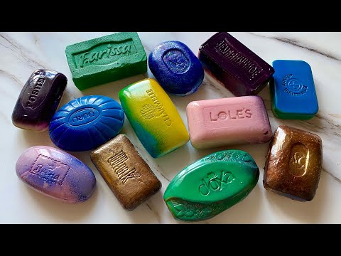 Видео: ASMR SOAP| Cutting colored soaр | Soap Carving| Резка крашенного мыла