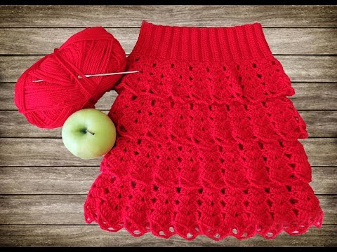 Видео: Ажурная юбочка, вязание крючком для начинающих, Crochet.