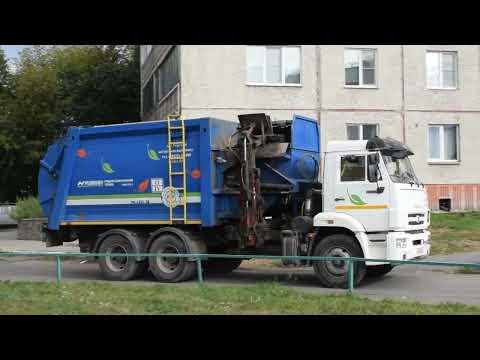 Видео: Мусоровоз МК-4554-08 на шасси КамАЗ-65115-50 (А 334 ОВ 122) / KAMAZ garbage truck.