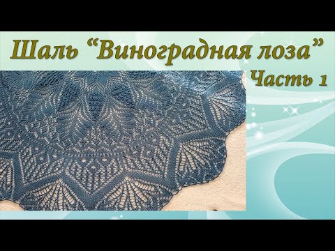 Видео: Шаль "Виноградная лоза" | Часть 1