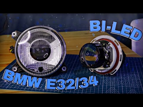 Видео: BI-LED В ШТАТНЫЕ ФАРЫ | BMW E34/E32 | 8 серия