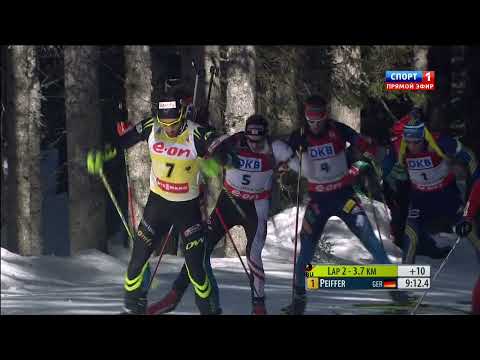 Видео: БИАТЛОН. КМ 2013-14. Поклюка (Словения). Мужчины. Гонка преследов 12,5 км. Спорт 1. 08.03.2014.1080i