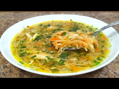 Видео: Куриный Суп с Жаренной Вермишелью! Он настолько вкусный что хоть на каждый день!