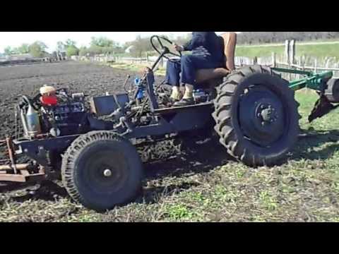 Видео: Самодельный трактор. Пахота-1