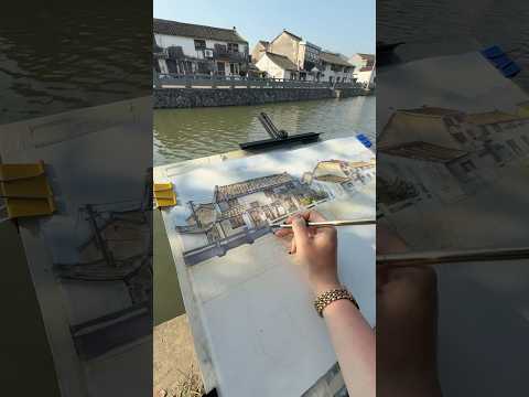 Видео: Мой пленэрный ритуал! Если рядом есть вода, окунаю лист, чтобы сохранить частичку места! #pleinair