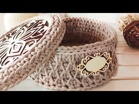 Видео: Crochet basket-Pattern. Мастер Класс корзинка крючком узором "Соты" #crochetbasket #crochetpatterns