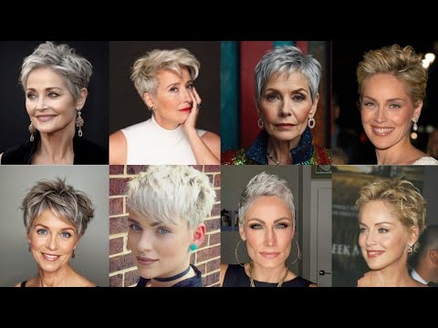 Видео: Элегантные и естественные женщины старше 50 и 60 лет. Самые модные короткие стрижки этого года #п...