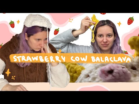 Видео: ВЯЖУ БАЛАКЛАВУ ✨ КЛУБНИЧНАЯ КОРОВА ✨ 🐮