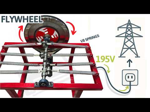 Видео: БЕСПЛАТНОЕ электричество с пружинным двигателем V8 - Perpetual Motion