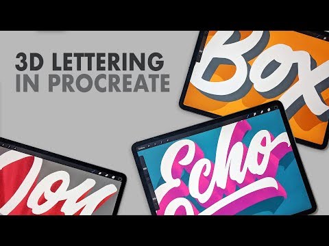Видео: 3 способа создания 3D-надписей в Procreate!