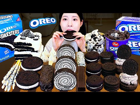 Видео: ASMR MUKBANG| вечеринка с Oreo! Шоколадный торт Oreo мороженое печенье и макароны всё это можно есть
