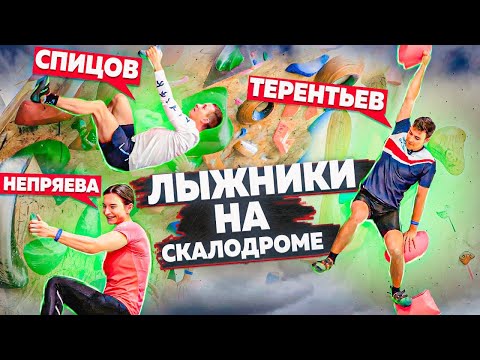 Видео: Олимпийские чемпионы по лыжам на скалодроме!