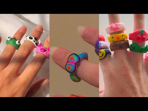 Видео: Кольца из полимерной глины tik tok 🦋
