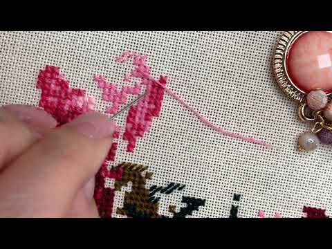 Видео: Живой процесс вышивки крестом. Как закрепить нить. Вышиваем шерстью Риолис