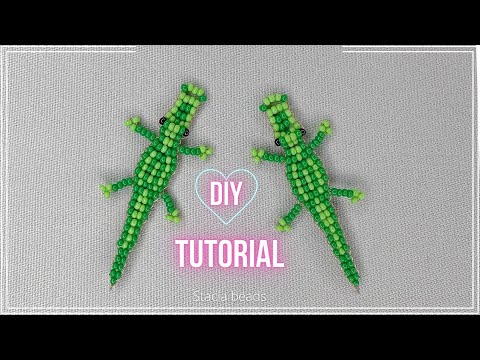 Видео: Крокодил из бисера параллельным плетением