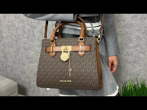 Видео: Распаковка сумки MICHAEL KORS Hamilton Small Logo Satchel (brown)