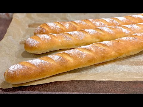 Видео: Домашни франзели - хрупкава коричка, нежна средичка и лесна рецепта / Французский багет 🥖 дома