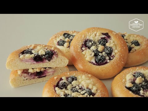 Видео: Стиль выпечки! Мягкий черничный хлеб с сырным кремом | Рецепт булочек с сырным кремом