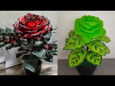 Видео: Как сделать розы из полиэтиленовых пакетов - идеи цветочных поделок