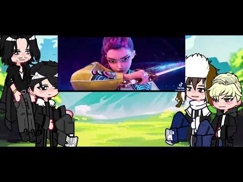 Видео: Реакция Тр на Лену,Элли и Кесси как Huntrix