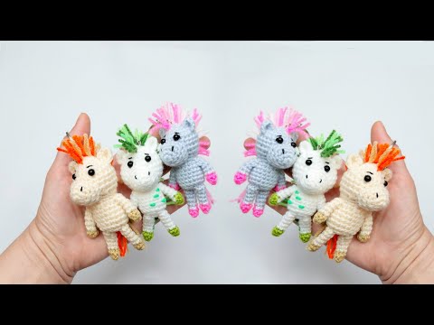 Видео: ☘️Как связать милых лошадок брелки крючком за 1 час☘️ #amigurumi
