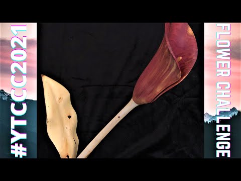 Видео: Точение по дереву / Резьба по дереву - Калла из кедра и клёна - Цветочный конкурс #YTCCC2021
