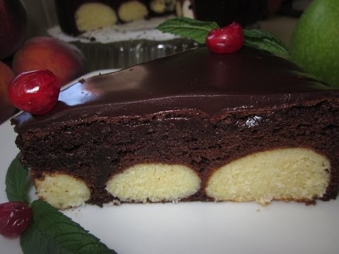 Видео: Рецепт - Шоколадный пирог с творожными шариками