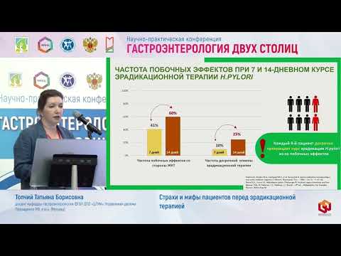 Видео: Топчий Татьяна Борисовна Страхи и мифы пациентов перед эрадикационной терапией