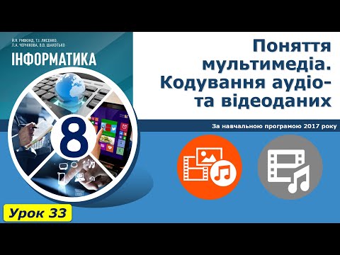 Видео: Урок №33. Поняття мультимедіа. Кодування аудіо- та відеоданих. | Інформатика 8 клас