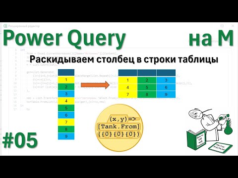 Видео: 05 - На М - раскидываем столбец в строки таблицы