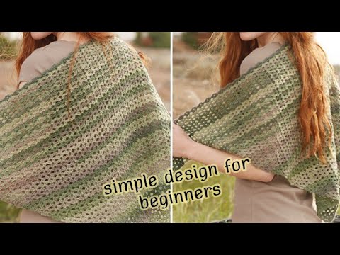Видео: Как связать современную женскую шаль крючком быстро и с замечательным результатом.