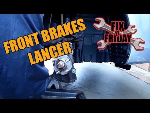 Видео: Как заменить тормозные колодки и роторы передних тормозов Mitsubishi Lancer