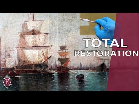 Видео: Восстановление затонувшего шедевра: очистка и повторное покрытие лаком старинной картины с морски...