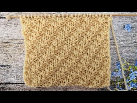 Видео: Рельефный узор  "Диагональная резинка". Идеально для начинающих!