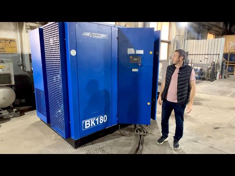 Видео: Винтовой компрессор Ремеза ВК180. Обзор и демонстрация работы
