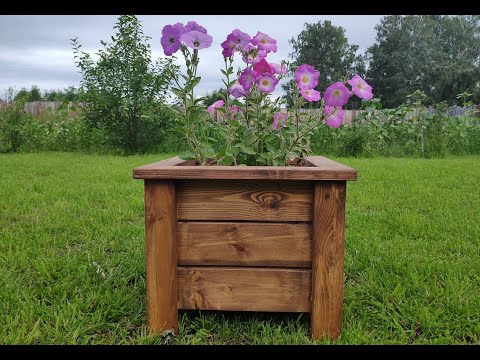 Видео: Кашпо для цветов. DIY Wooden Planter Box.