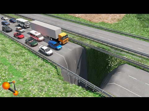 Видео: ОБВАЛ ДОРОГИ! ТРАССУ РАЗМЫЛО, НО МОСТ НЕ ПОНАДОБИЛСЯ | BeamNG.drive