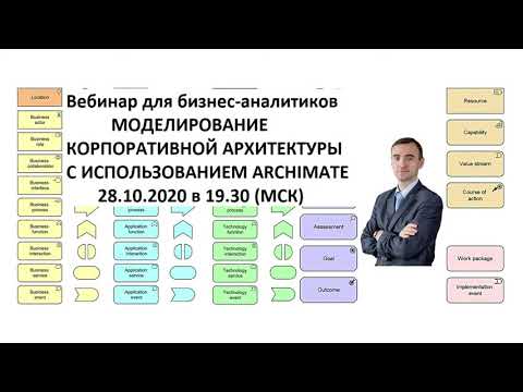 Видео: Вебинар «Моделирование корпоративной архитектуры с использованием ArchiMate»
