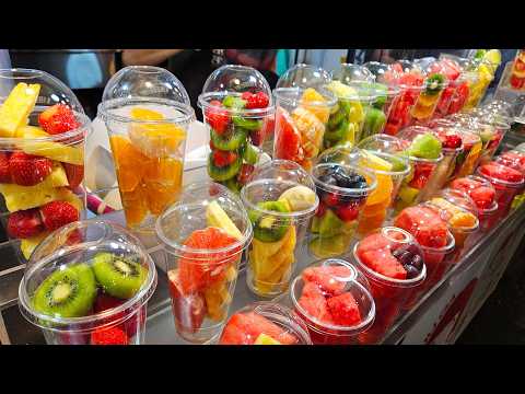 Видео: Легенда показывает нарезку фруктов с молниеносной скоростью / Корейская уличная еда