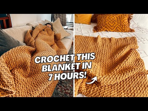 Видео: Если вы хотите связать ОДНО объемное одеяло, пусть это будет ЭТО! Урок вязания крючком | Блог CJ ...